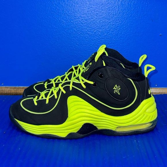 Size 11- Men’s Nike Air Penny 2 LE Cyber Volt Neon Green Black 535600-003 2012 - Picture 2 of 8